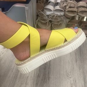 COPY - Franco sarto platforms ( Flatforms) yellow size 8.5m